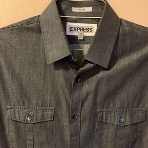 Express Men’s dark chambray  dress shirt